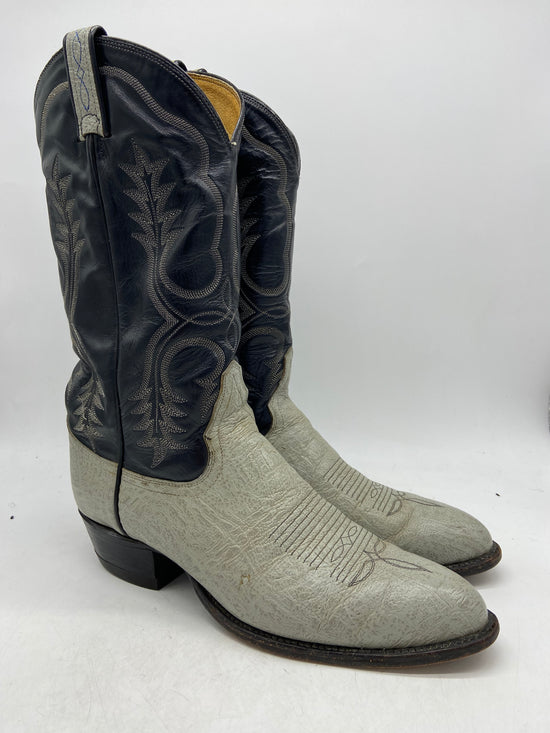 VTG Tony Lama Lizard Skin Black/Grey Boots Sz 10.5M/12W