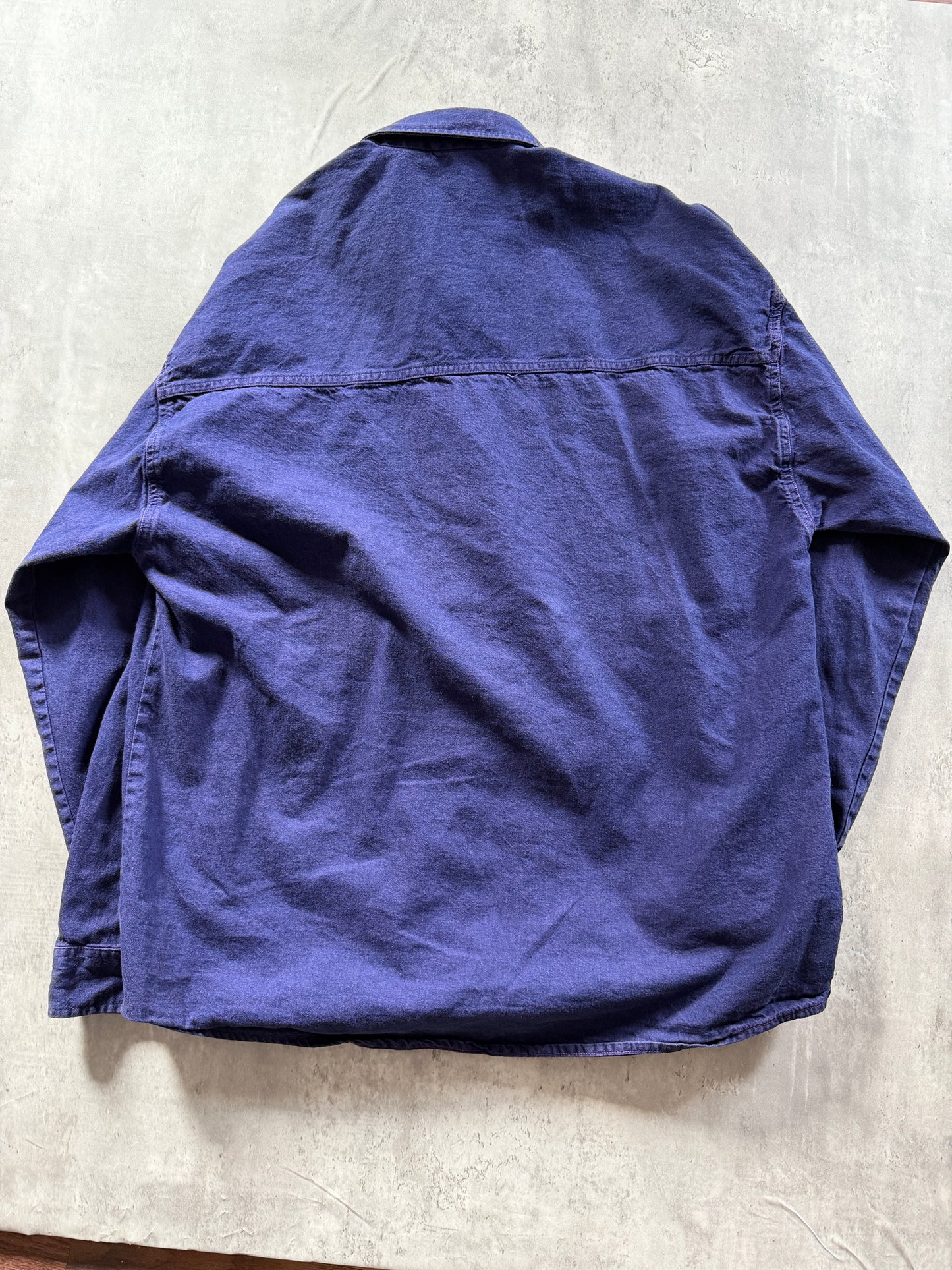 VTG Bonne Homme Purple Canvas Button Shirt Sz XL