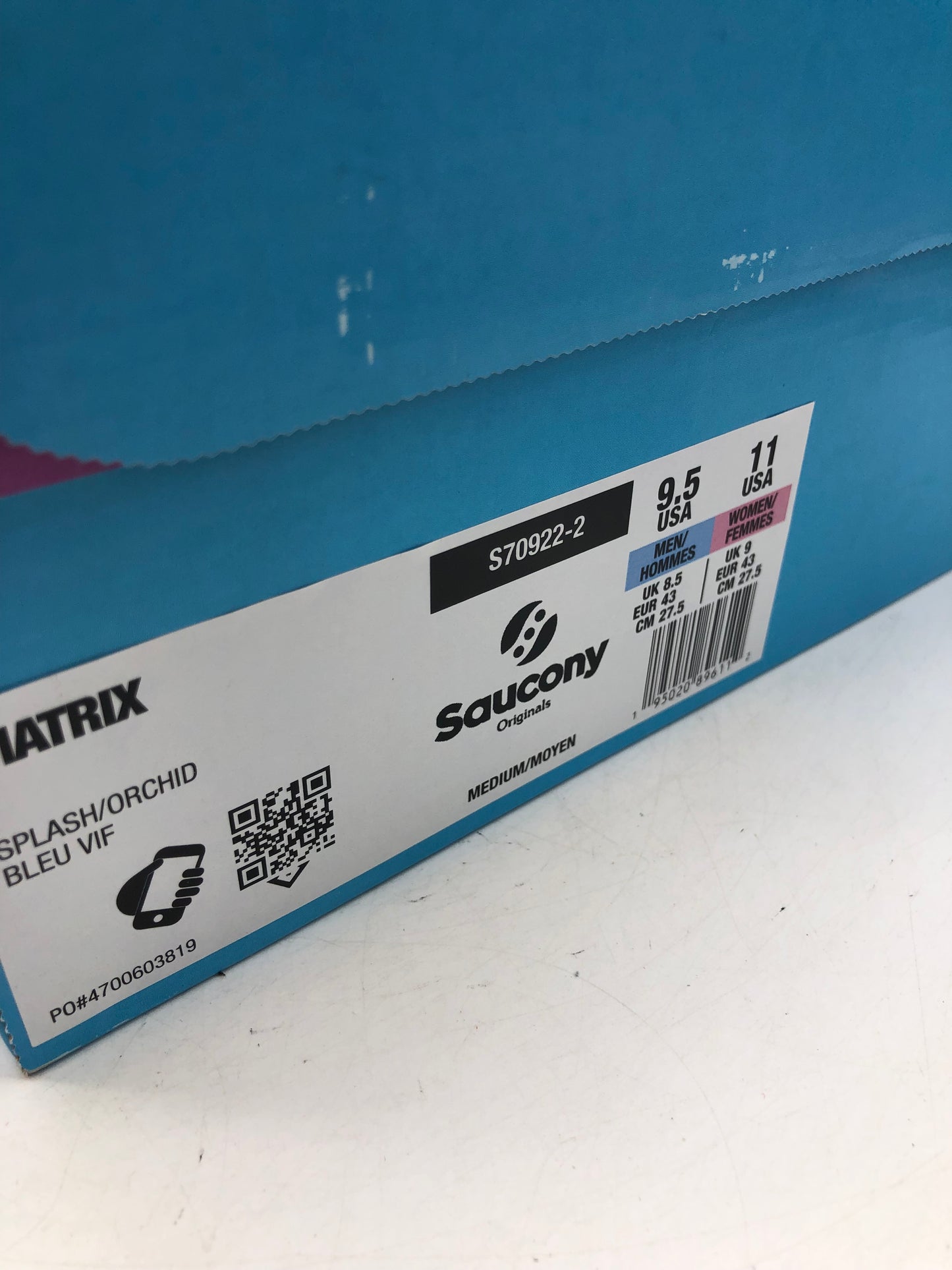 Preowned Saucony Matrix Jae Tips No Shoes In The House Blue Pink Sz 9.5M/11W