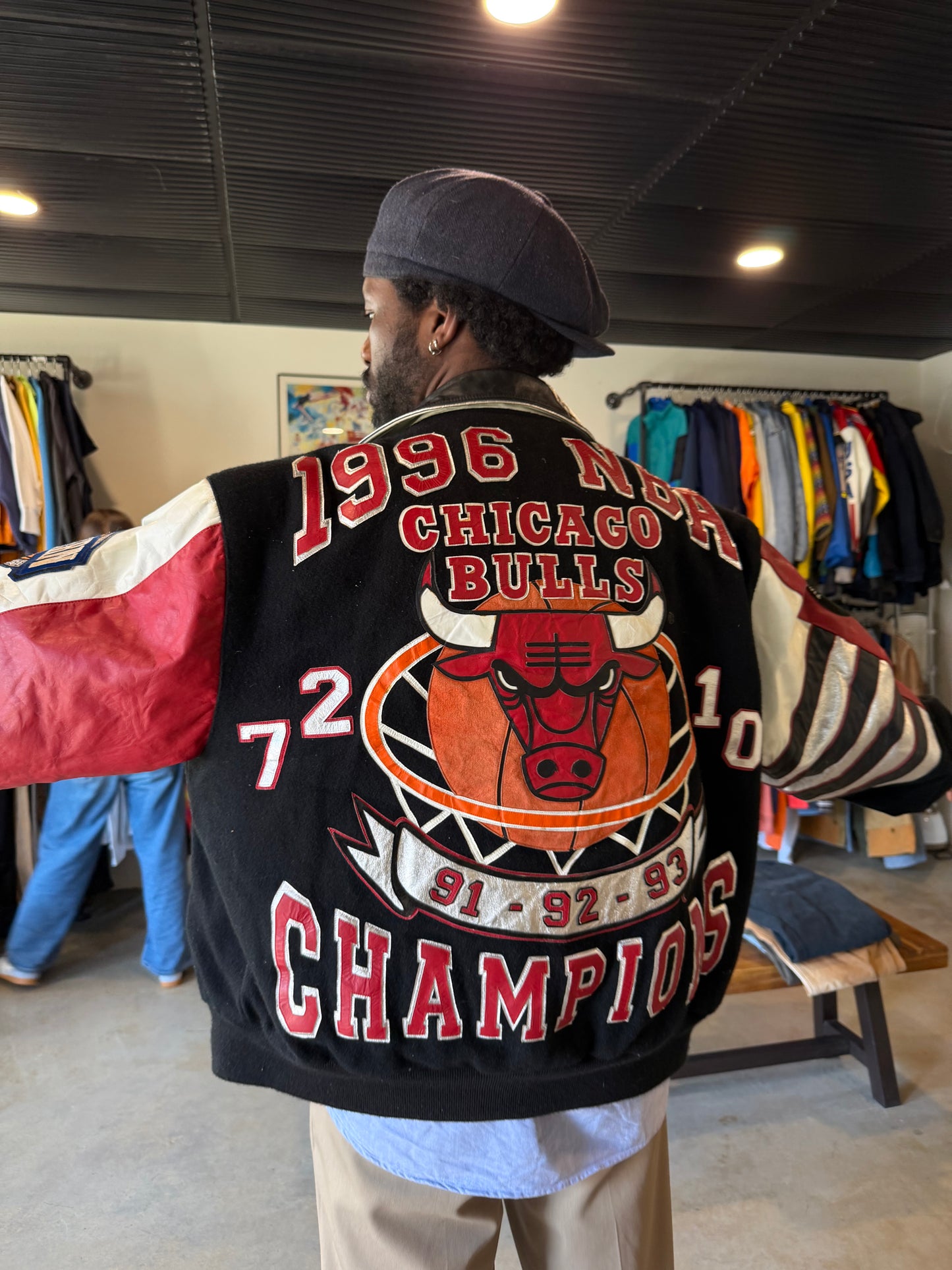 Jeff Hamilton Chicago Bulls 1996 NBA Champions 72-10 Jacket Sz 2XL