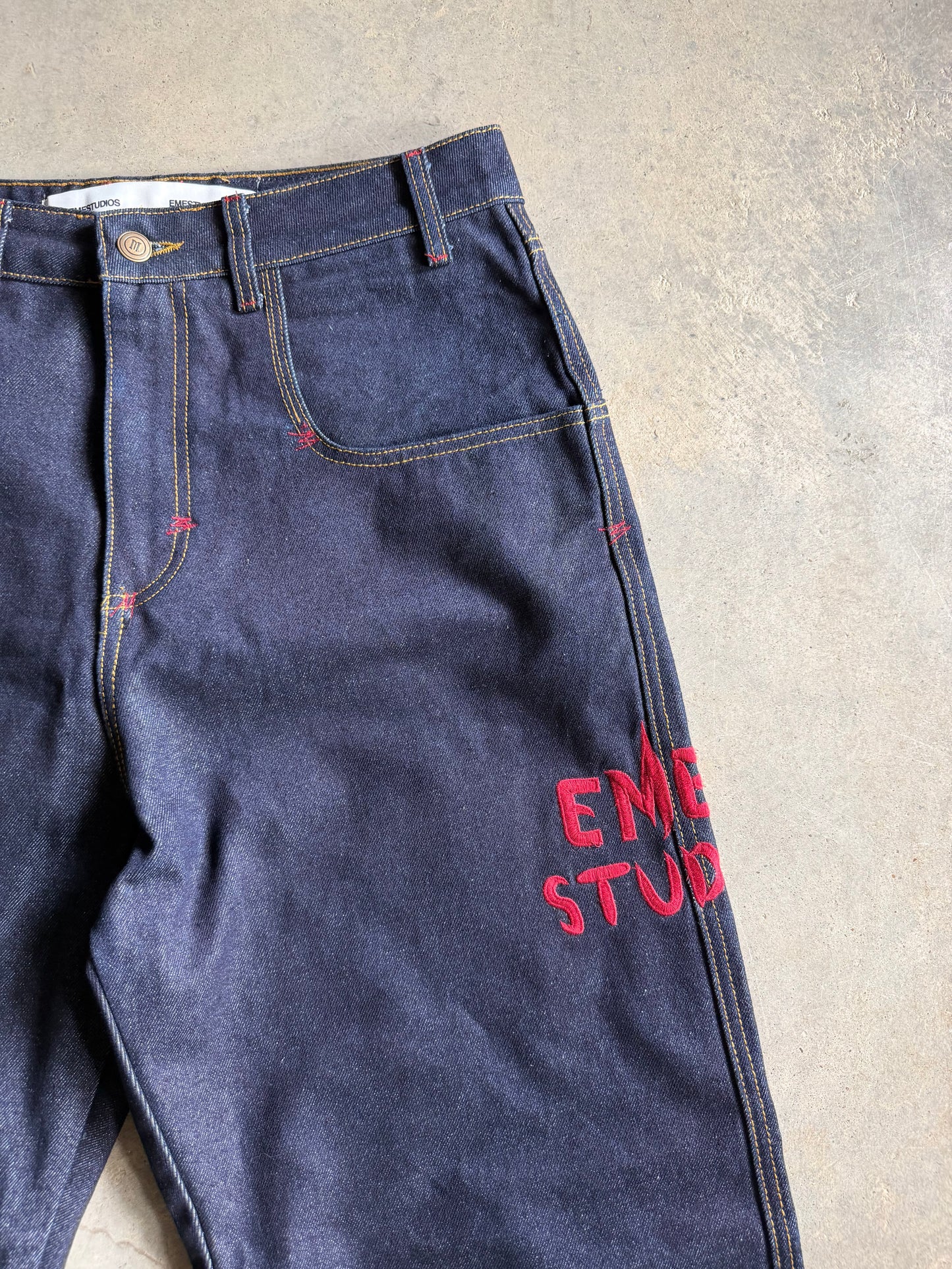 Eme Studios Frisona Raw Denim Baggy Jeans Sz 34x28
