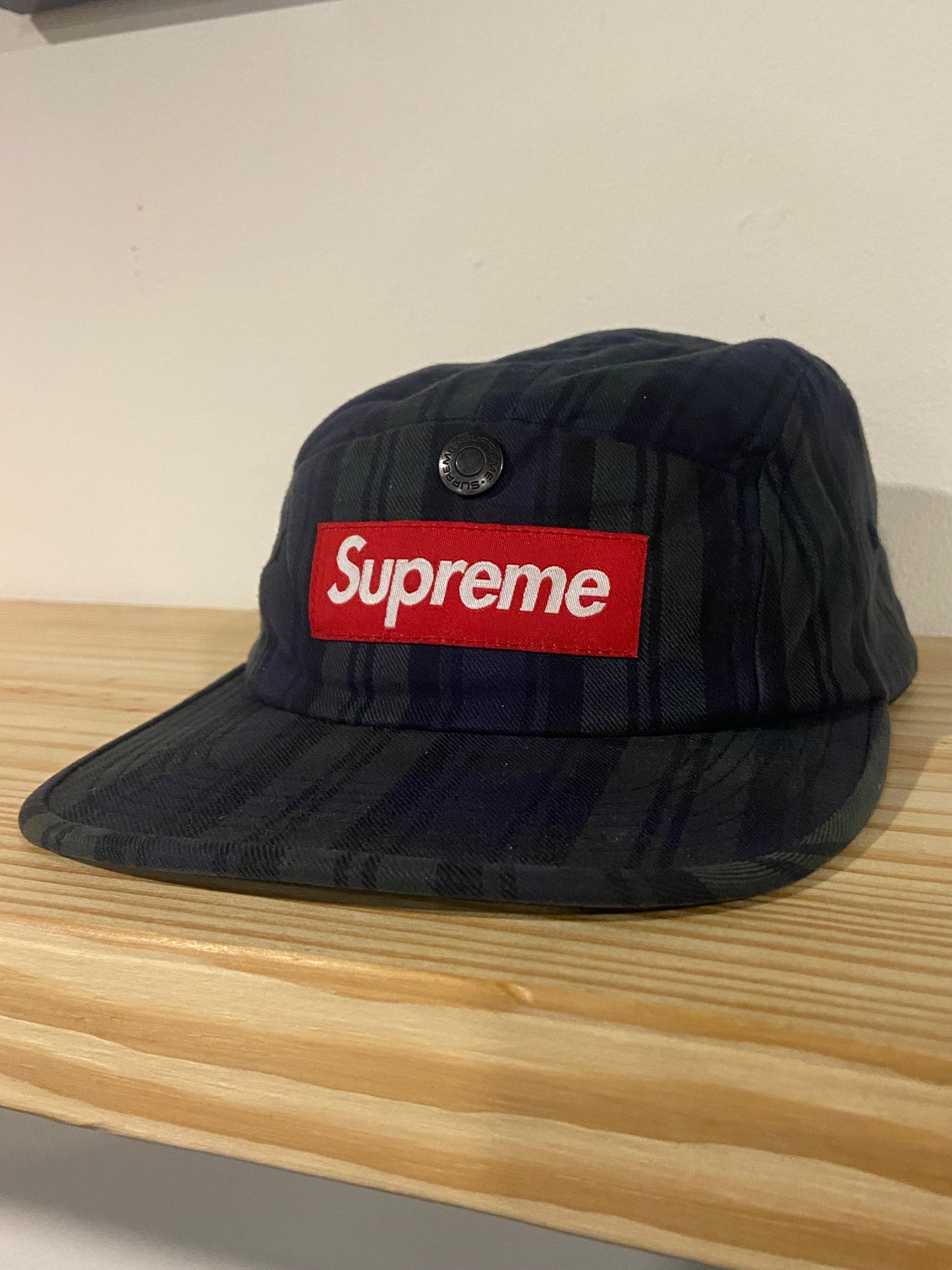 FW17 Supreme Checker Weave Camp Cap