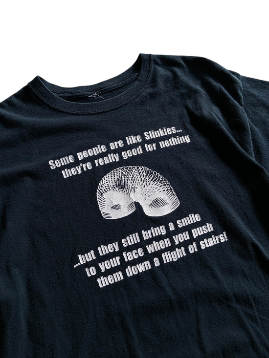 Y2K "Some People are Like Slinkies" Text Tee Sz M