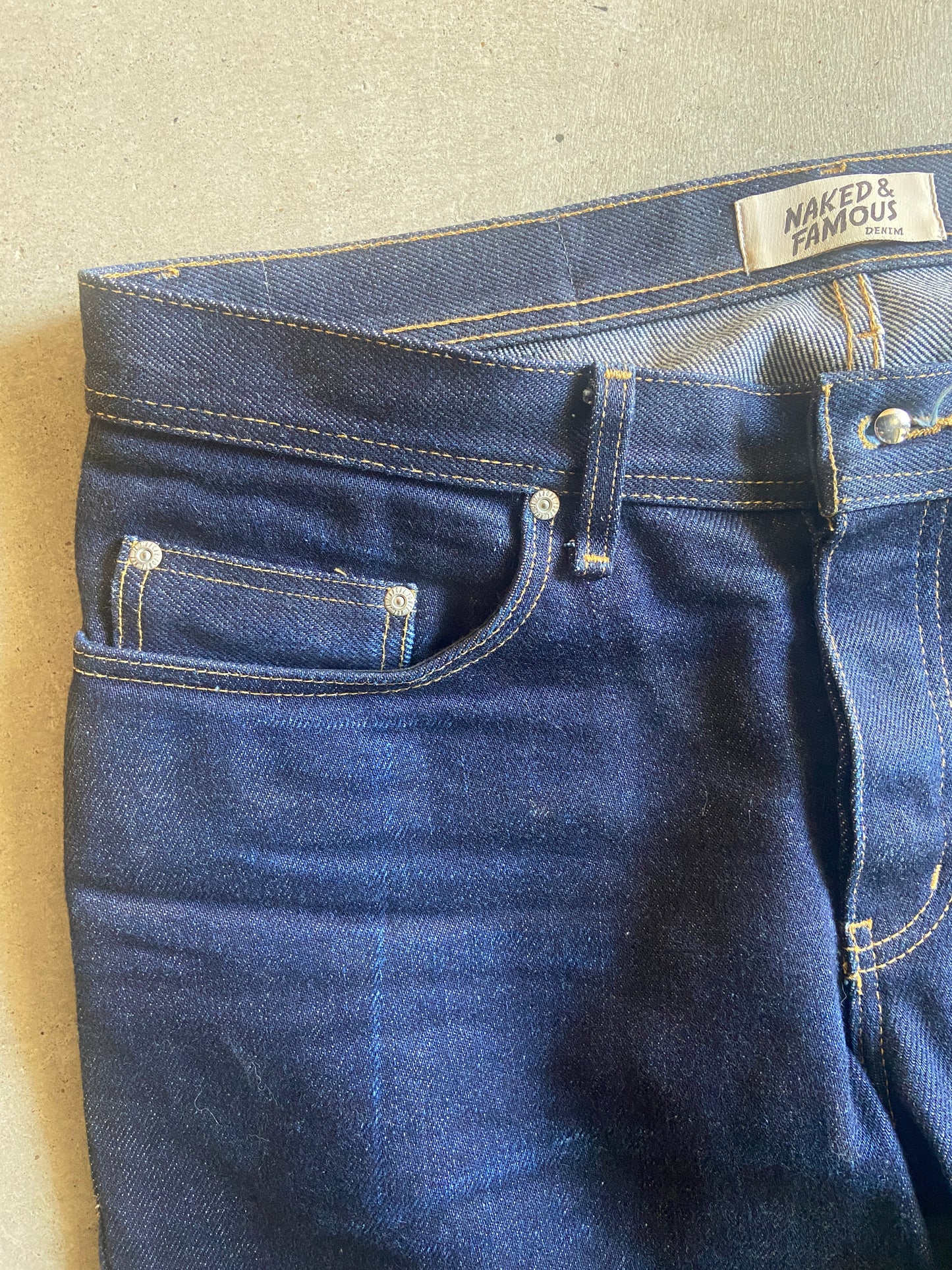 Naked & Famous Weird Guy Soft Selvedge Denim Jeans Sz 34x32