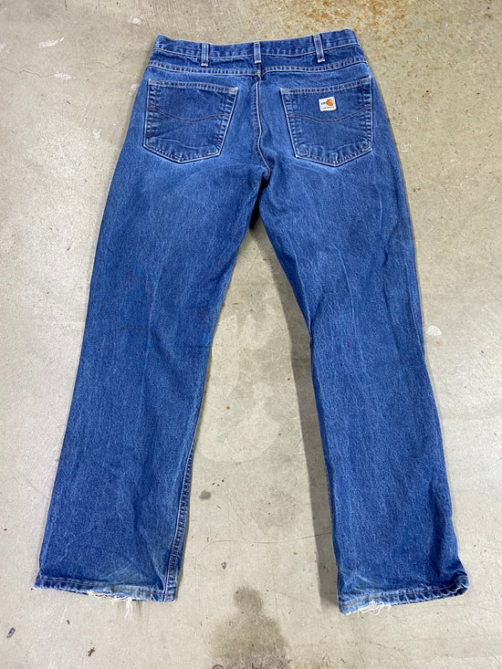 Y2K Carhartt Fire Resistant Blue Jeans Sz 34x30