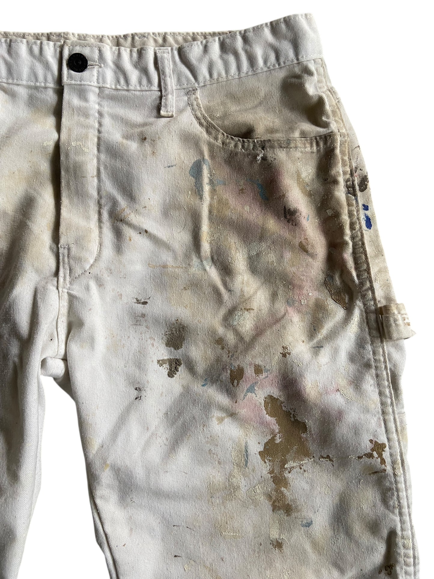 VTG Dickies Light Blue/Gray Paint Splash Pants Sz 33x32