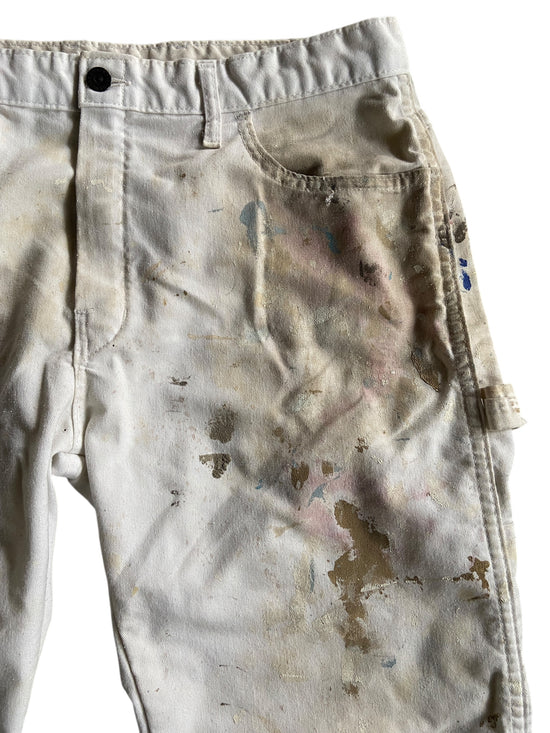 VTG Dickies Light Blue/Gray Paint Splash Pants Sz 33x32