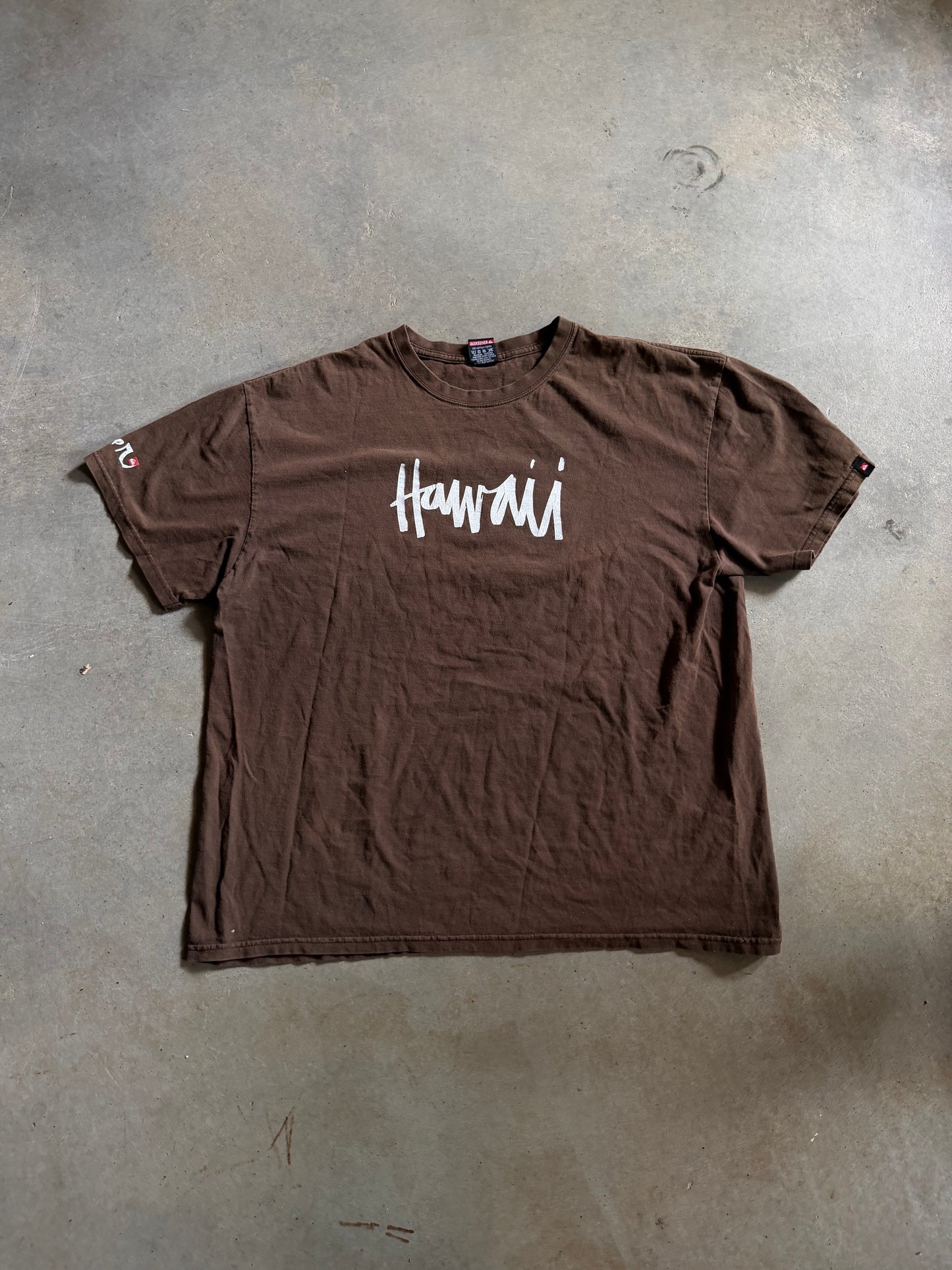 Y2K Quiksilver Hawaii Brown Tee Sz XL