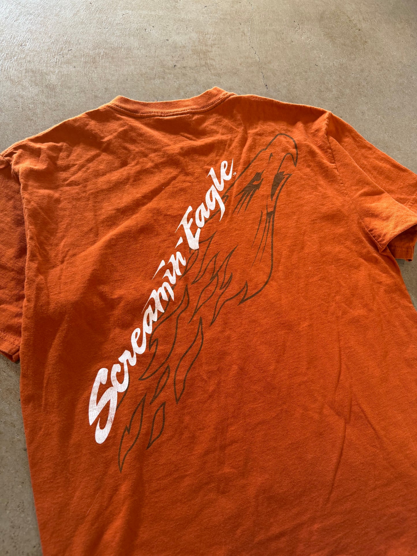 VTG Harley Davidson Screamin Eagle Orange Tee Sz L