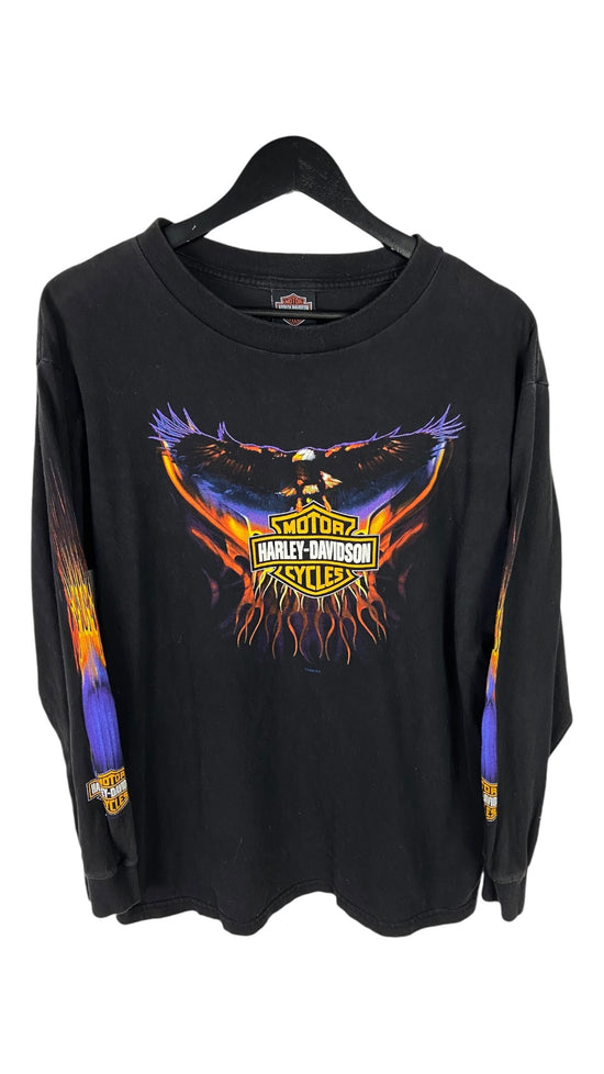 VTG Harley Davidson Soaring Eagles Graphic L/S Tee Sz L