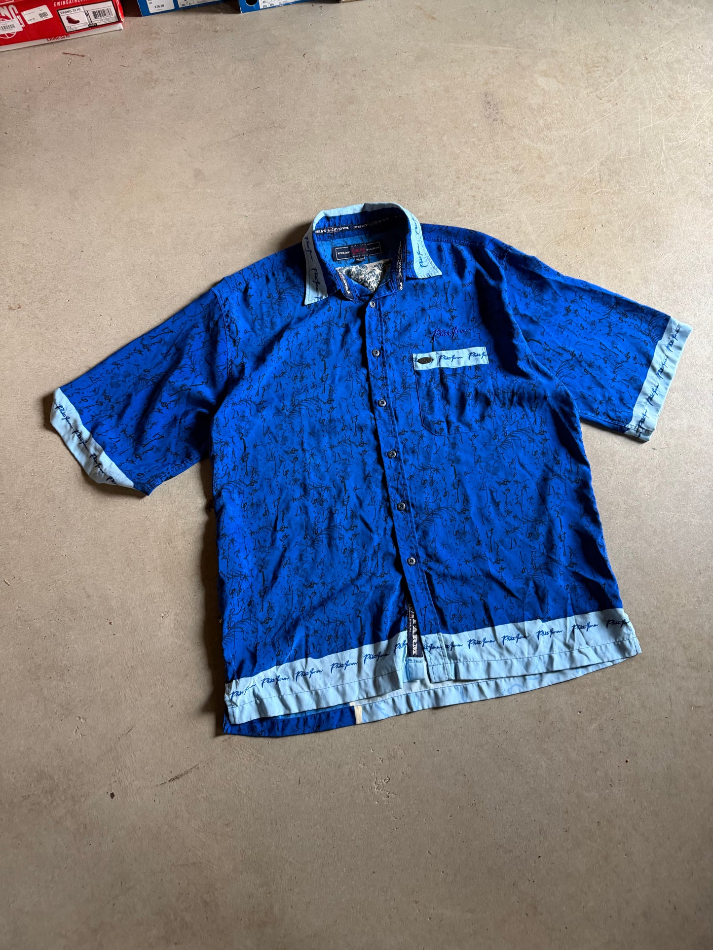 Phat Farm Samurai Tiger Button Down Shirt Sz 2XL
