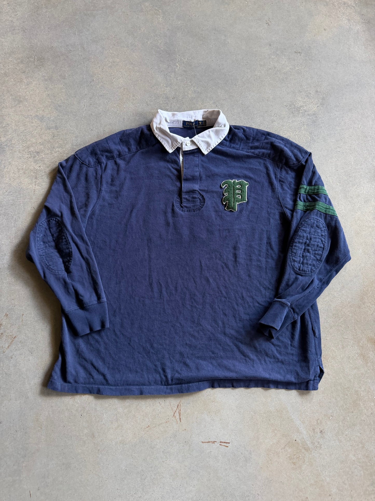 Polo Ralph Lauren Navy/Green Polo Rugby Shirt Sz 3XL