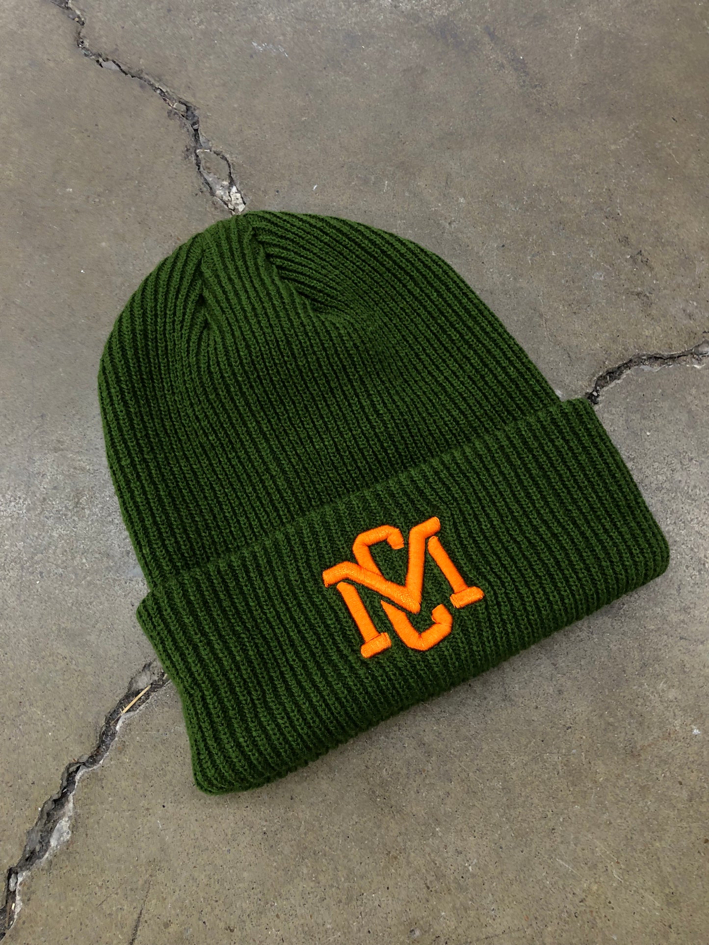 MCV Olive Ripped Premium Heavyweight Beanie