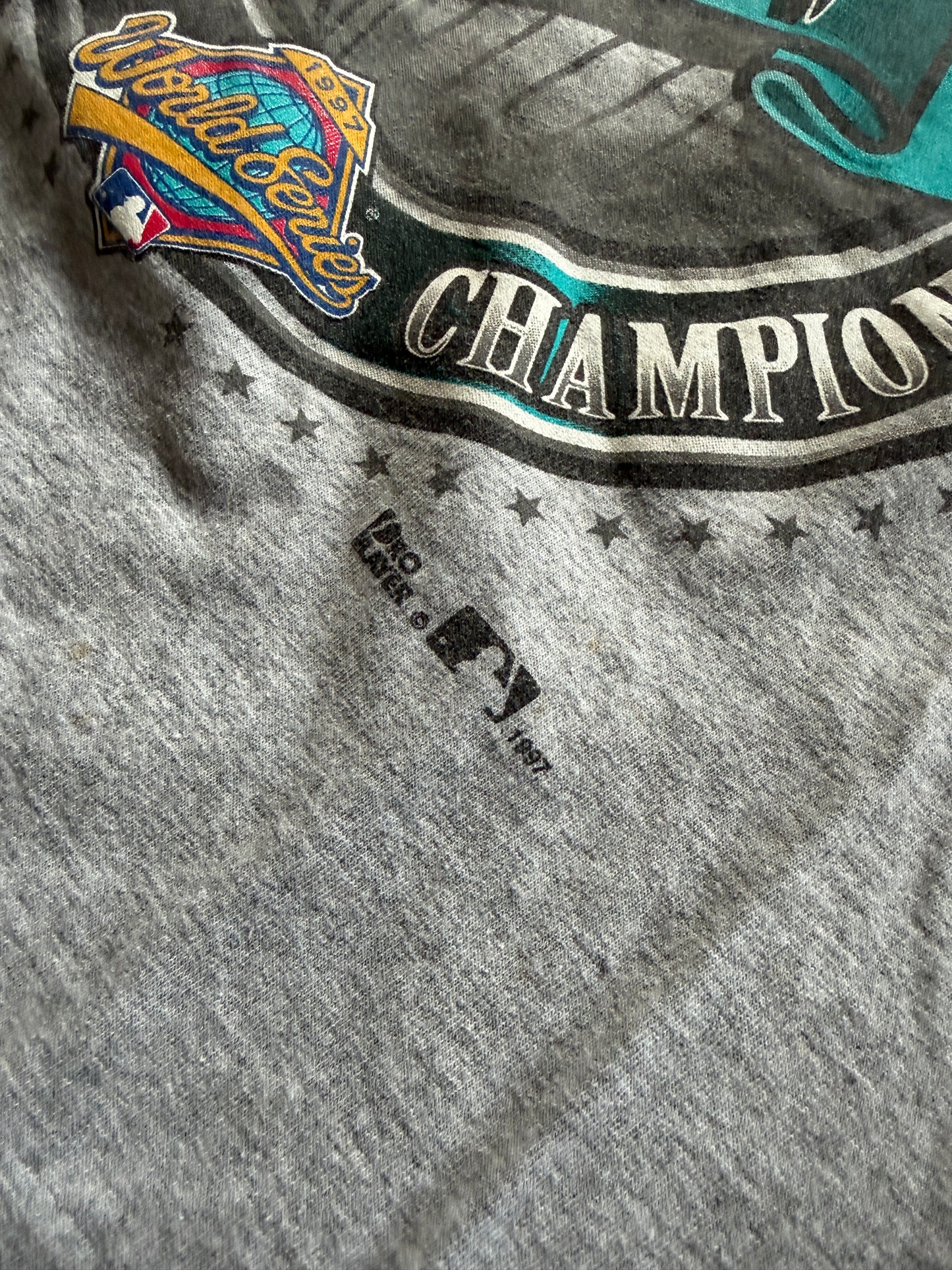 VTG 1997 Florida Marlins National League Champions Tee Sz XL