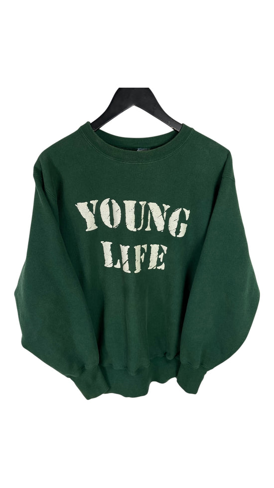 VTG 90s Young Life Champion Reverse Weave Sweater Sz XL