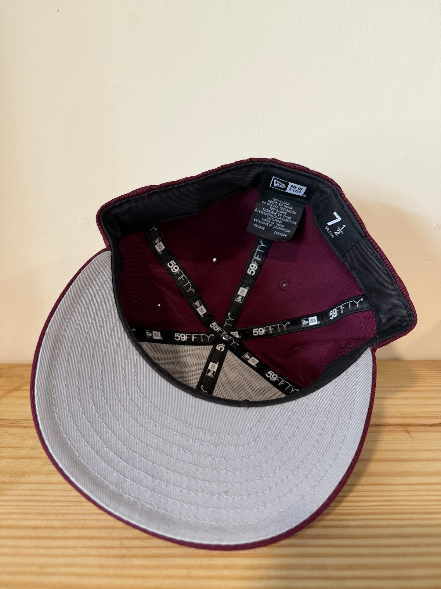 Music City Vintage Anniversary Maroon Fitted Hat Sz 7 1/2