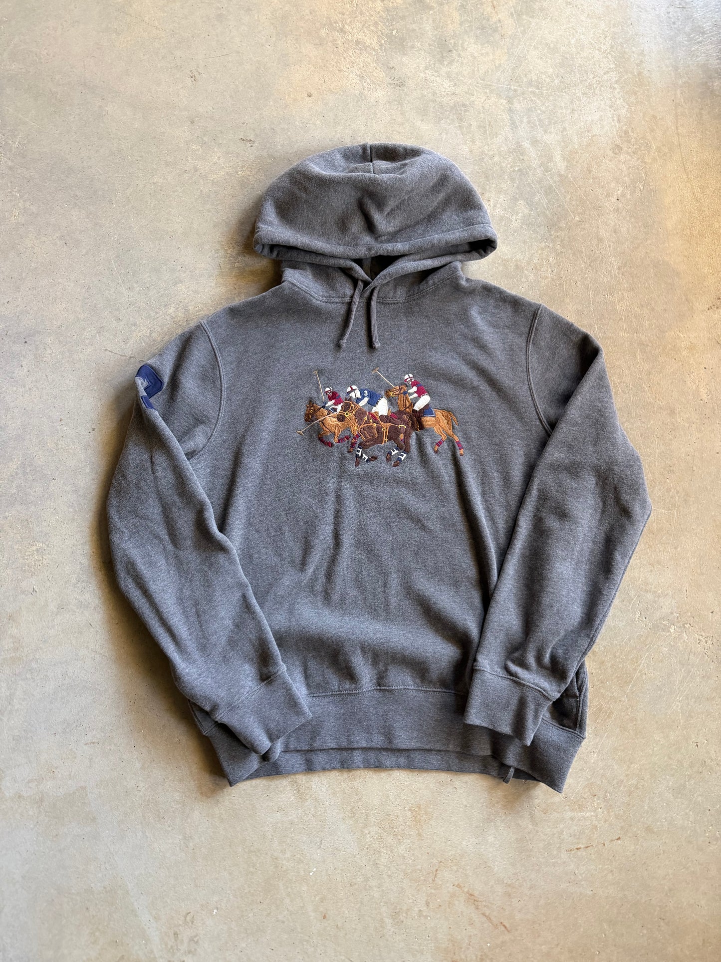 Polo Ralph Lauren Horses Gray Hoodie Sz L
