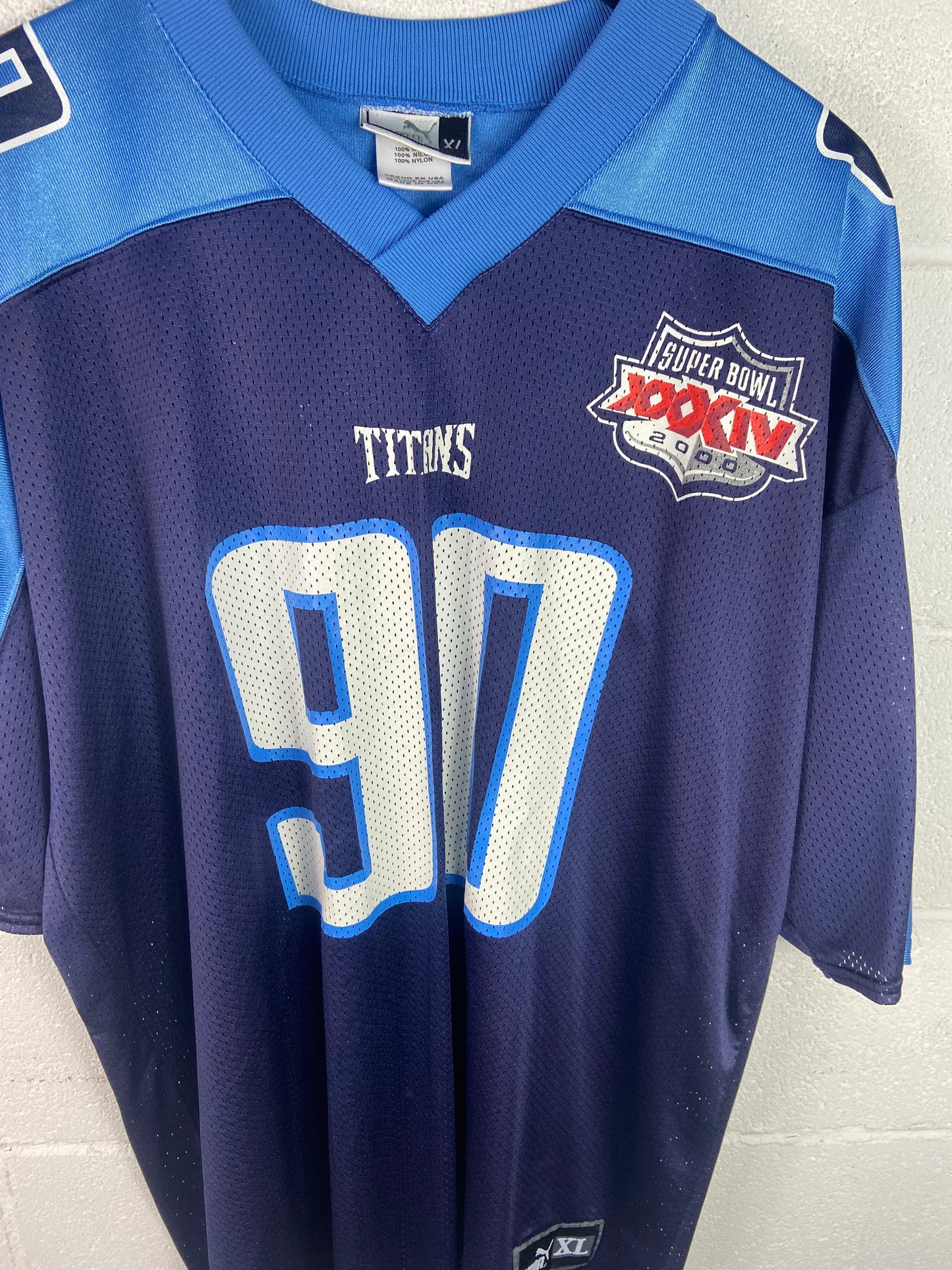 VTG Tennessee Titans Jevon Kearse Super Bowl 2000 Jersey Sz XL