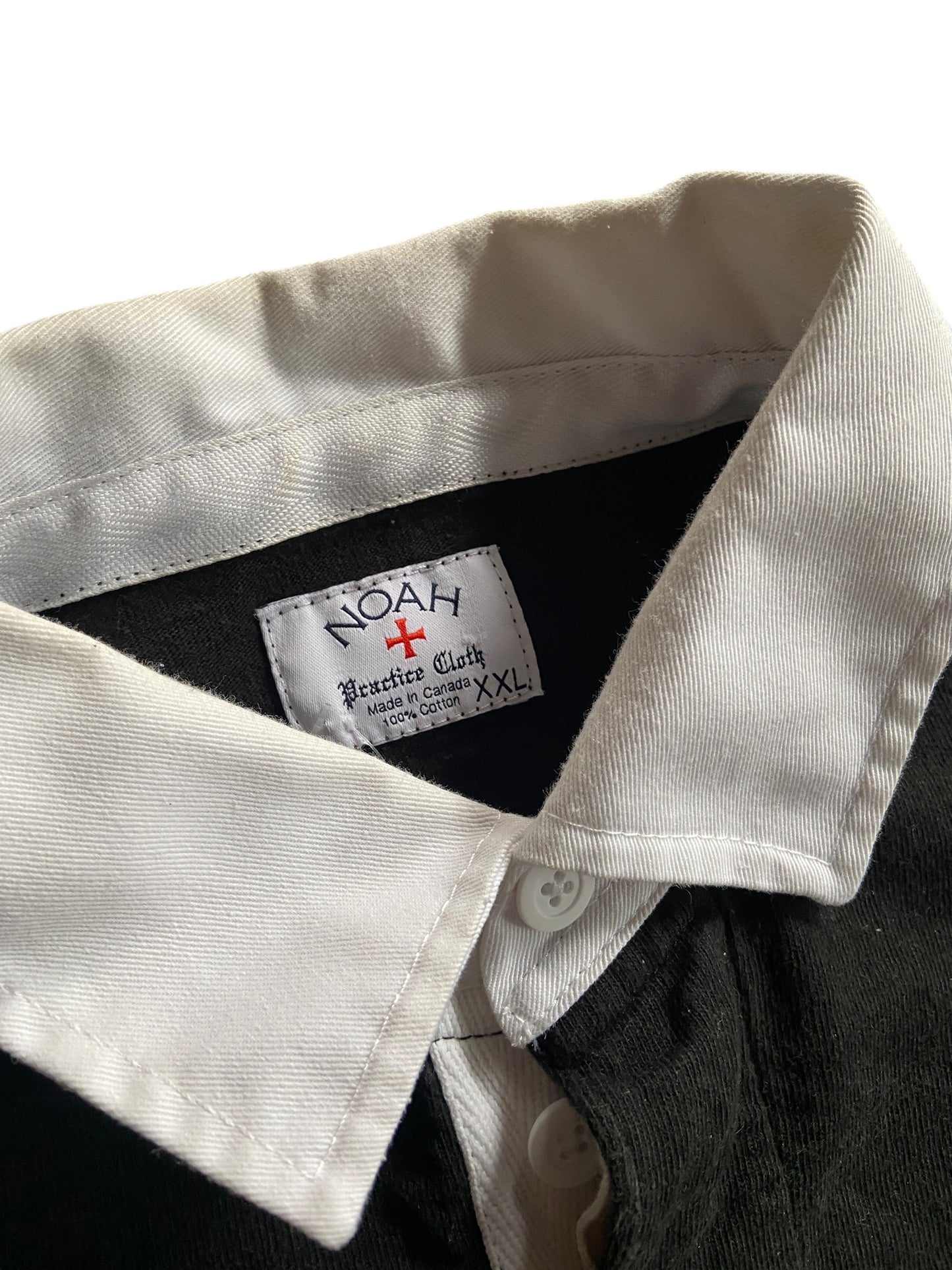 Noah Black Striped Rugby Shirt Sz XXL