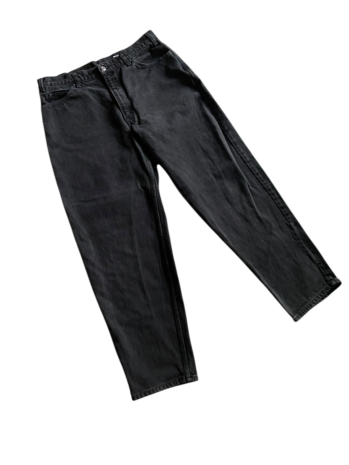 VTG Levis 560 Black Denim Orange Tab Jeans Sz 38x30