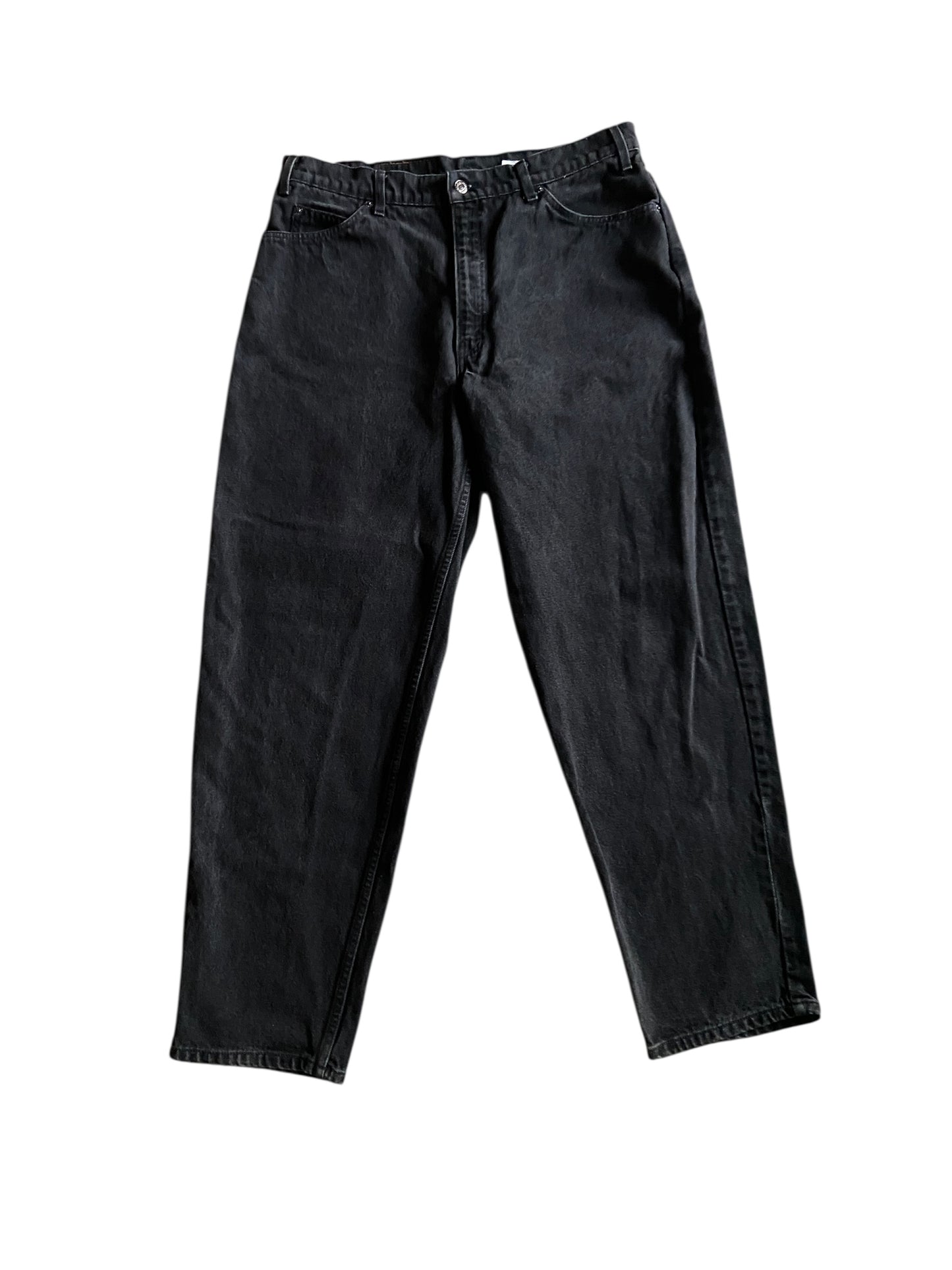 VTG Levis 560 Black Denim Orange Tab Jeans Sz 38x30