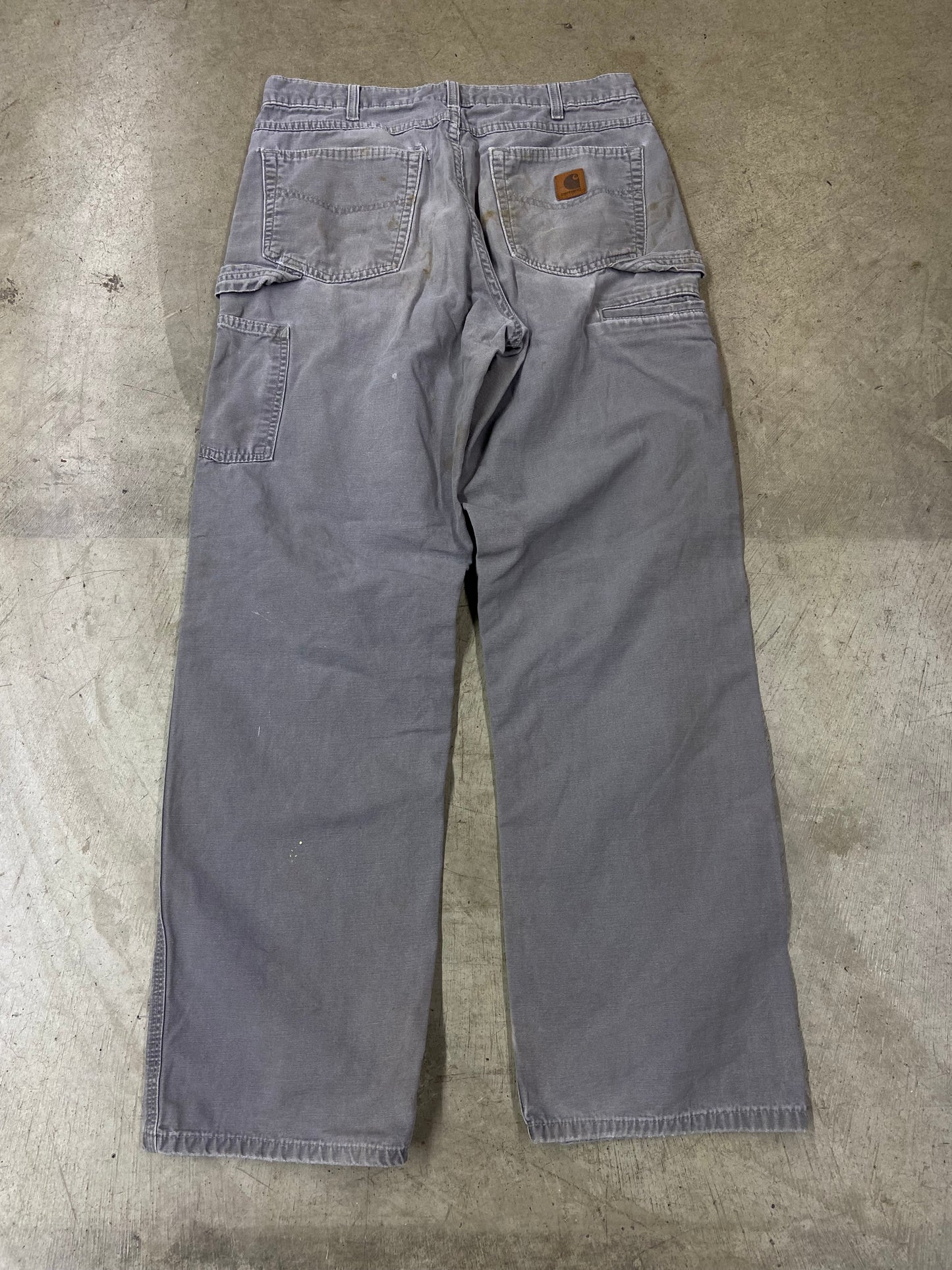 Y2K Carhartt Grey Stained Carpenter Jeans Sz 32x33