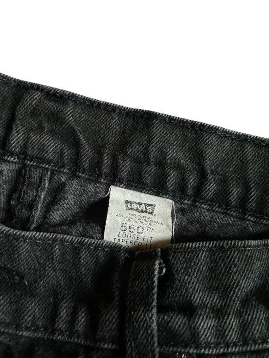 VTG Levis 560 Black Denim Orange Tab Jeans Sz 38x30