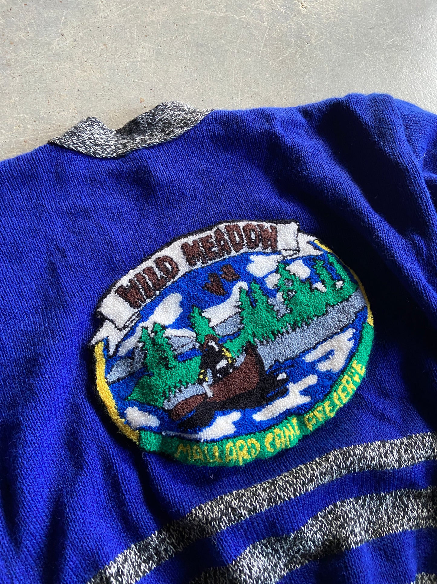 VTG Kids 80s Mallard Duck Reserve Cardigan Sweater Sz Small/7