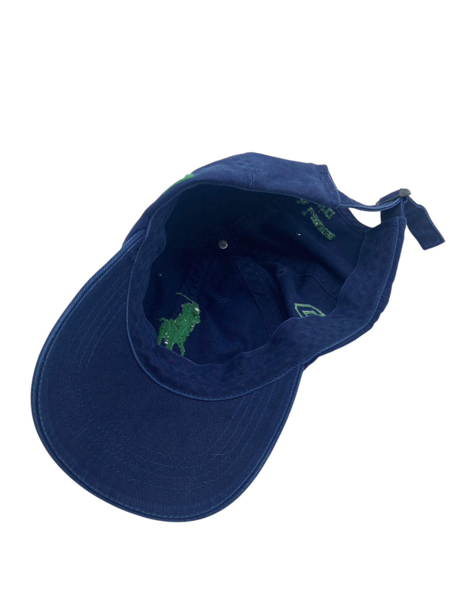 Y2K Ralph Lauren Navy Green Polo Strapback Cap