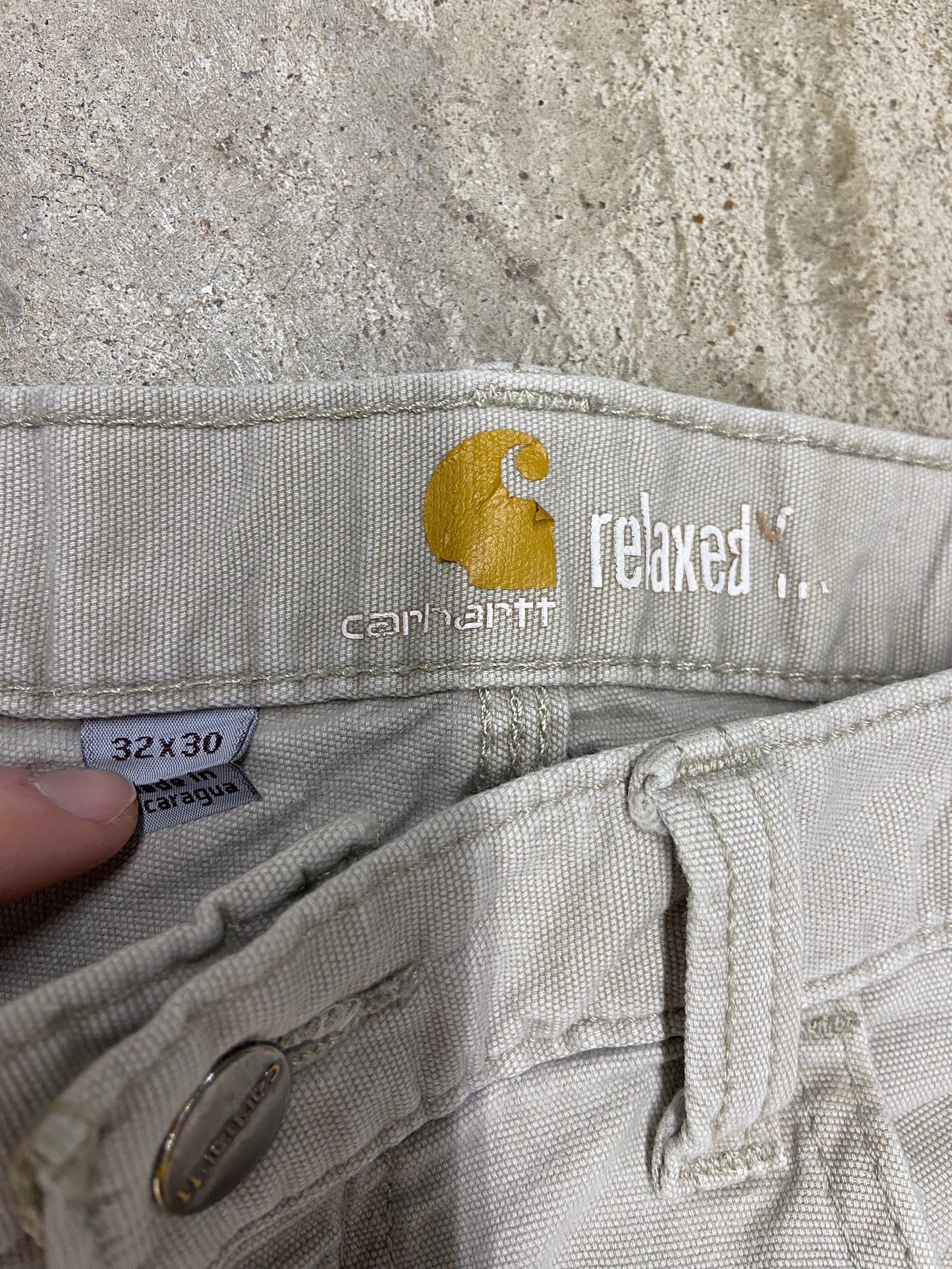 Y2K Carhartt Tan Stained Relaxed Chino Pants Sz 32x29