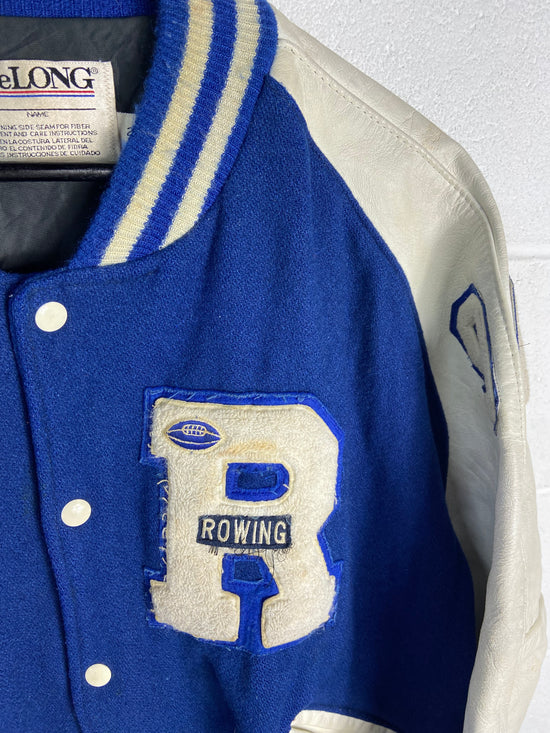 VTG Delong Blue Varsity Letterman Jacket Sz XXL