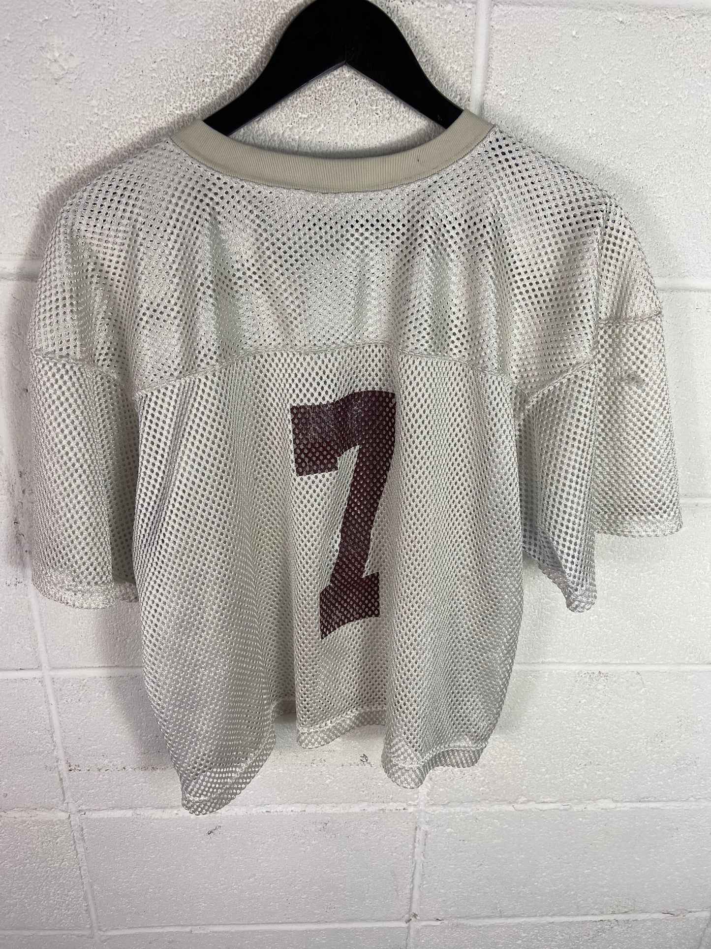 VTG Cropped White Football Practice Jersey Sz S/M