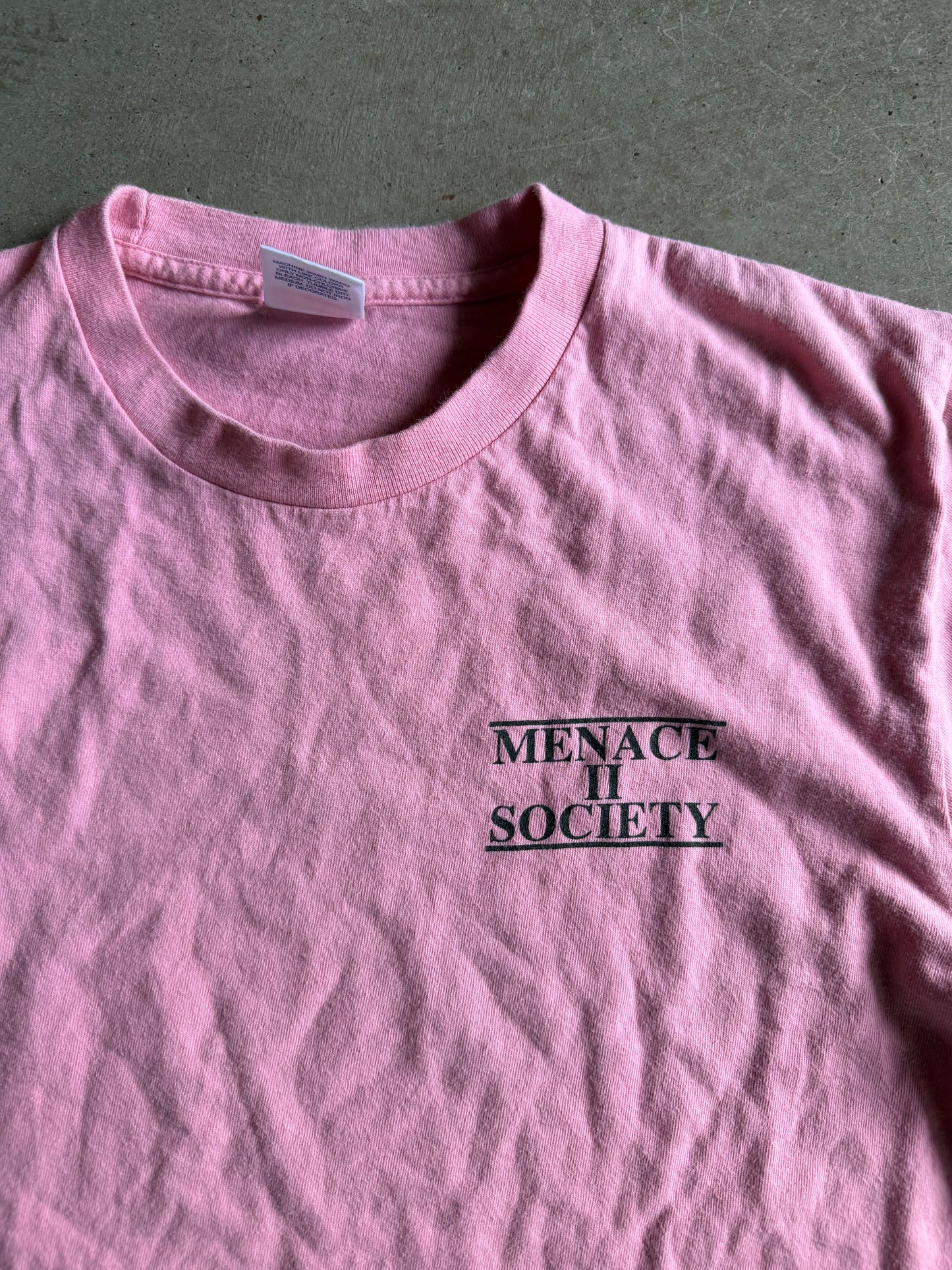 Supreme Menace 2 Society Pink Tee Sz M