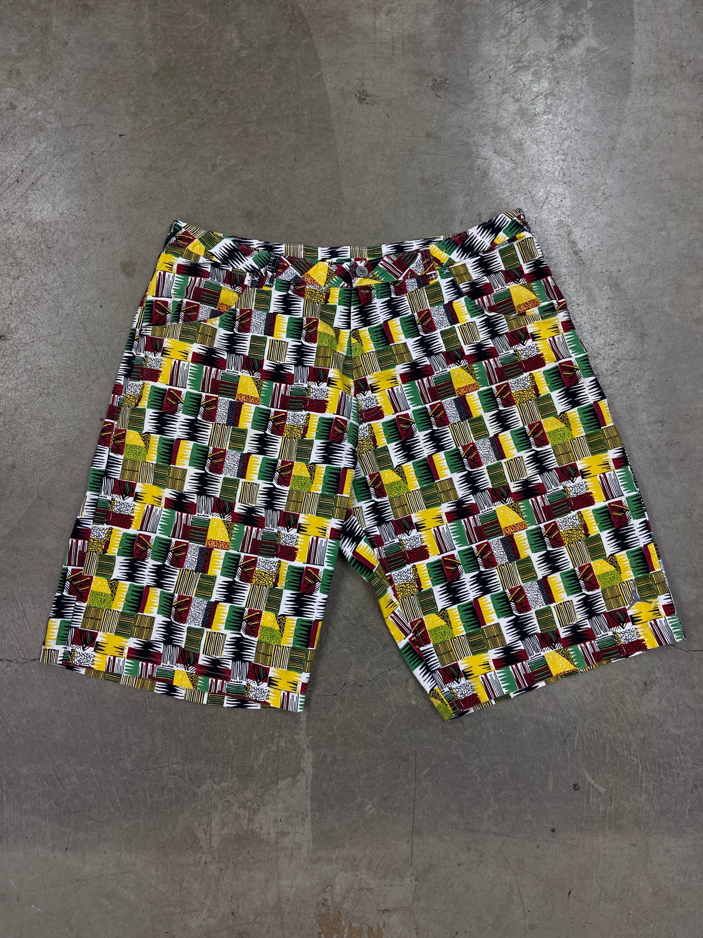 Y2K Jordan Rasta Baggy Shorts Sz 38