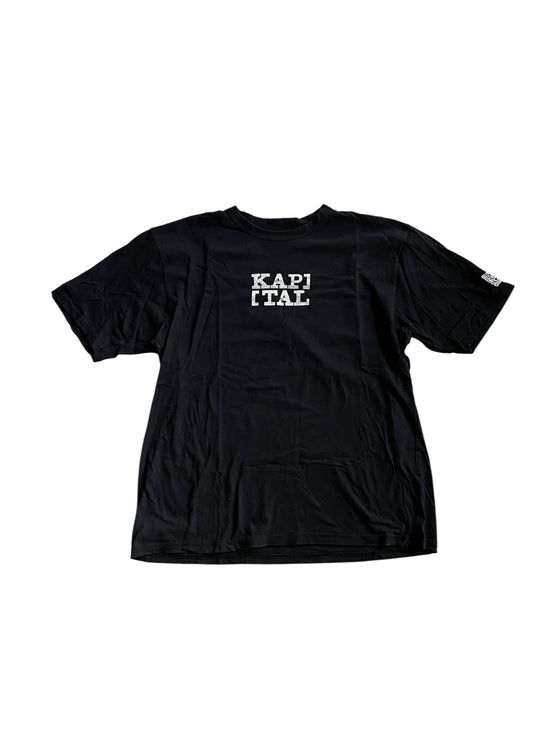 Kapital Black Square Logo Tee Sz XL
