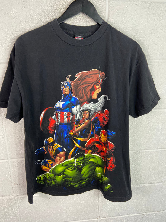 Y2K Mad Engine Marvel Lineup Tee Sz L