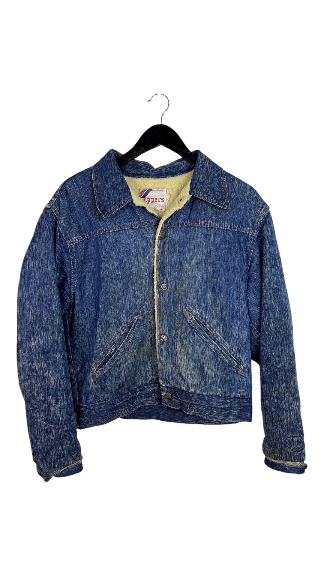 VTG Rappers 70's Denim Sherpa Lined Work Jacket Sz S/M