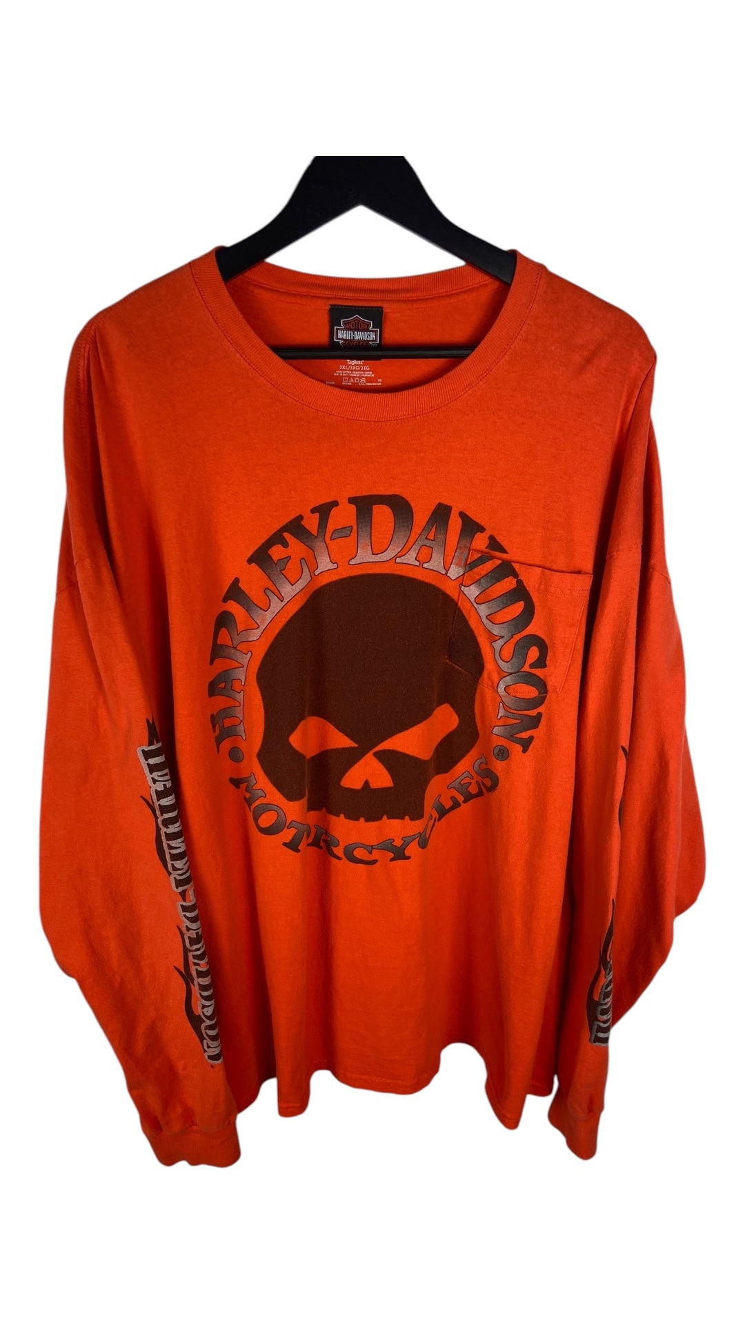 VTG Harley Davidson Spellout L/S Graphic Tee Sz 3XL