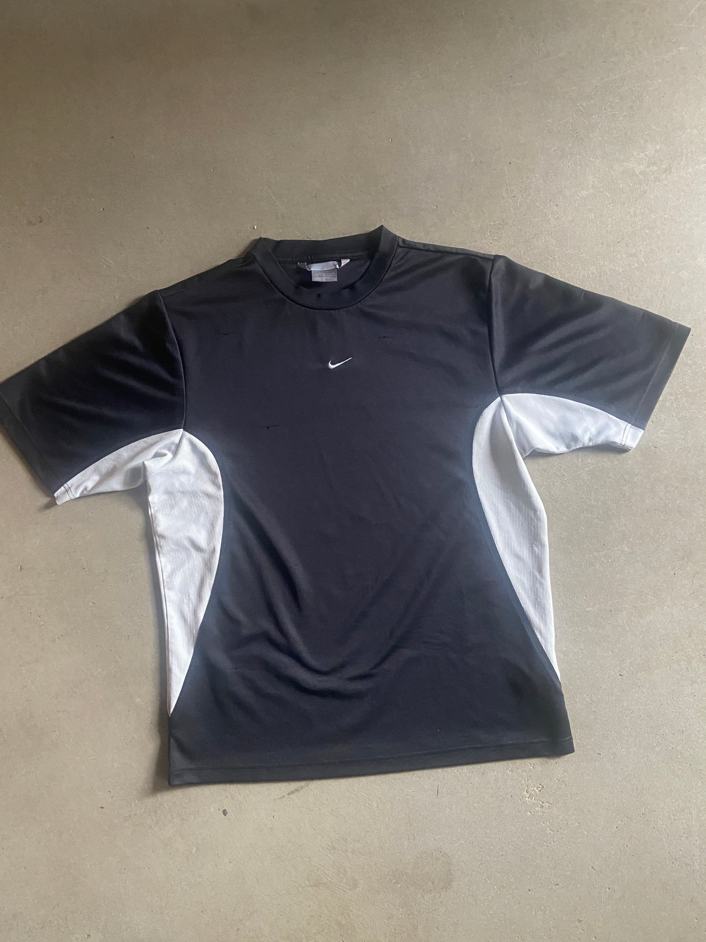 Y2K Nike Gray Tag Black Jersey Top Sz M