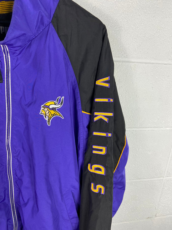 VTG Puma Minnesota Vikings Purple Track Jacket Sz XL