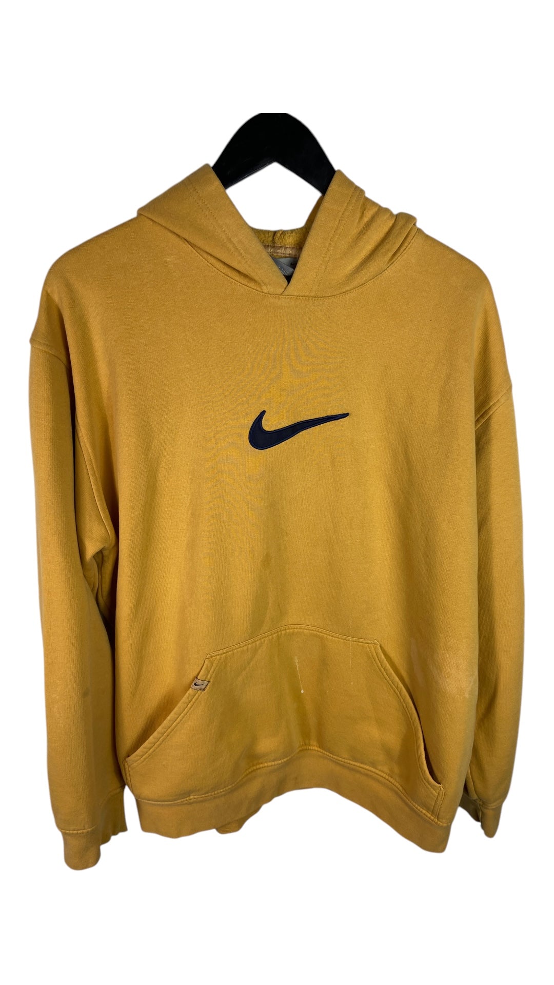 Y2K Nike Mustard Classic Swoosh Hooded Sweatshirt Sz XL