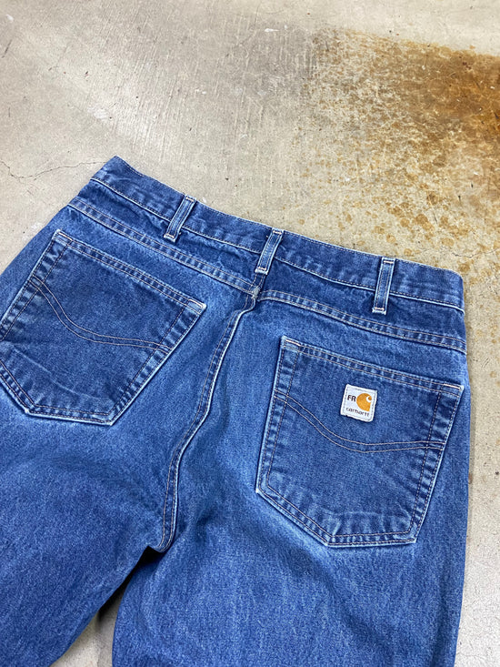 Y2K Carhartt Fire Resistant Blue Jeans Sz 34x30