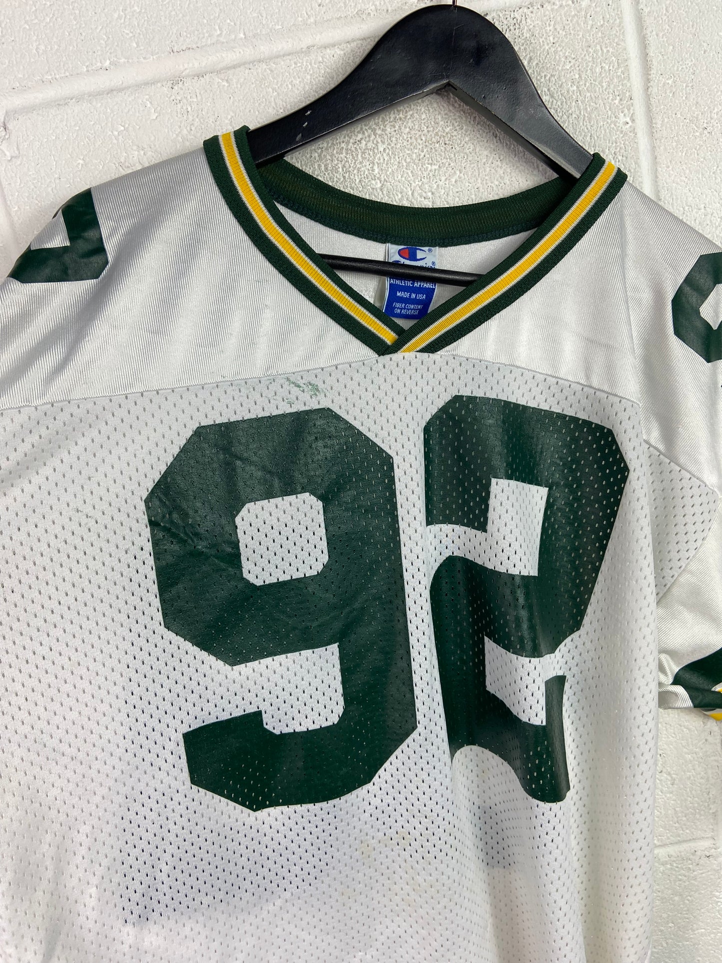 Y2K Green Bay Packers Reggie White Cropped Champion Jersey Sz M/L