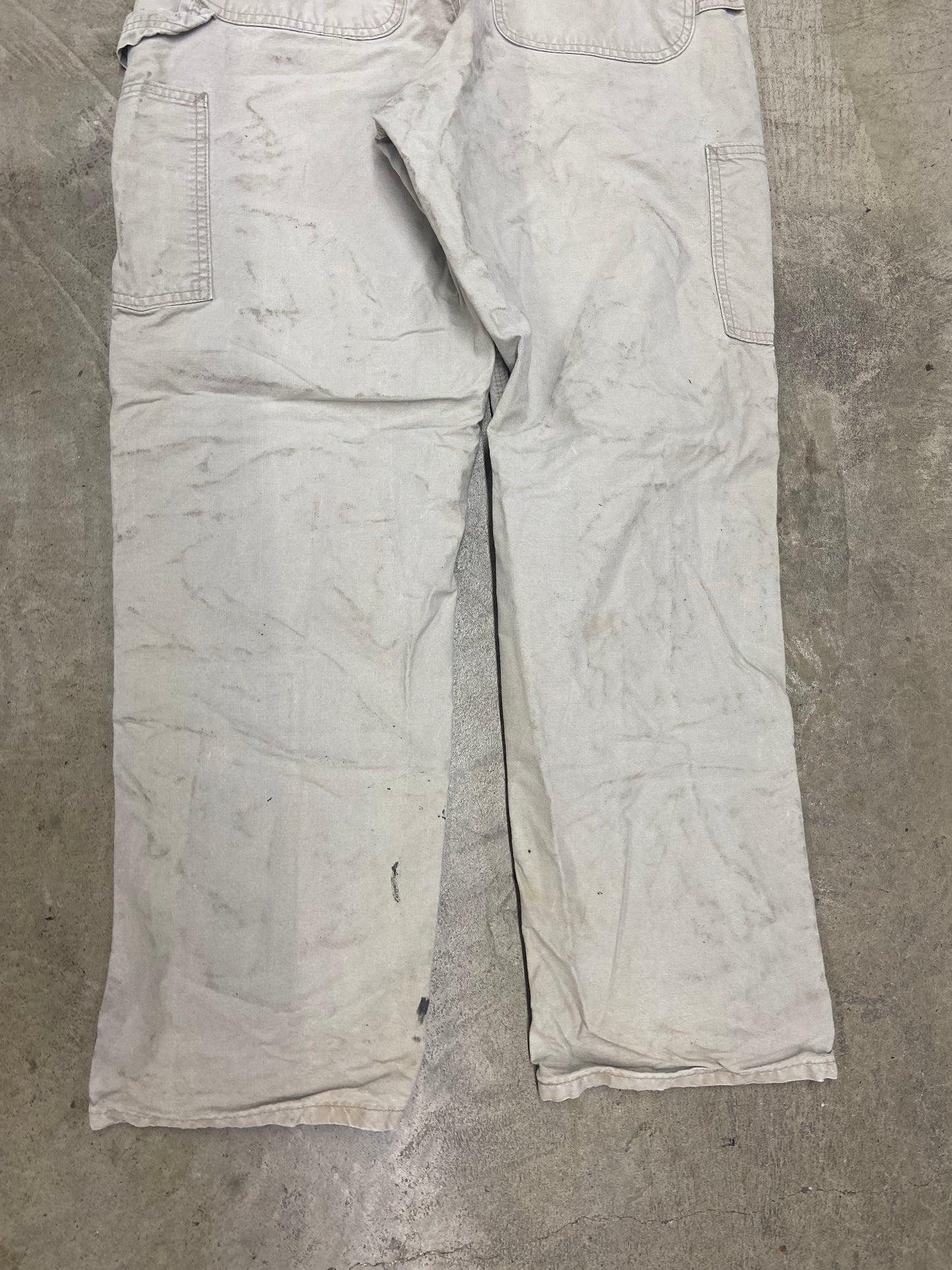 Y2K Carhartt Cream Splattered Work Pants Sz 33x32