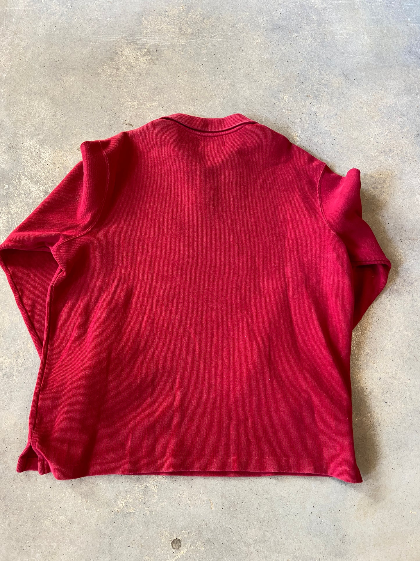 VTG Polo Ralph Lauren Quarter-Zip Burgundy Sweater Sz XL