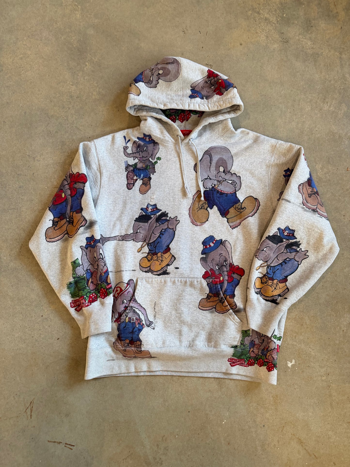 Supreme Elephant Hooded Sweatshirt Sz L