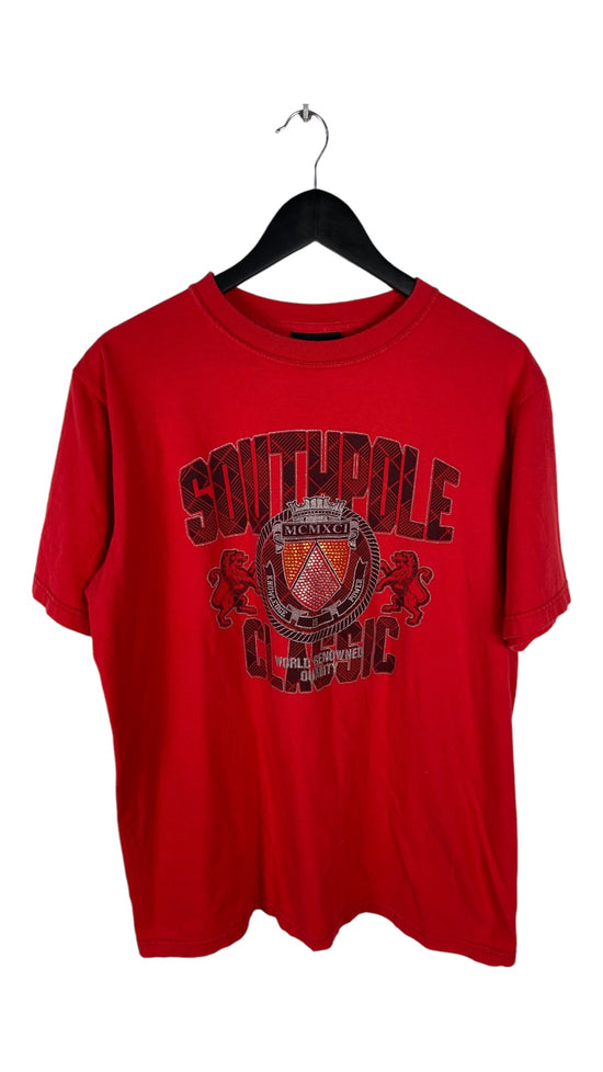 Y2K South Pole Classic Emblem Red Tee Sz L