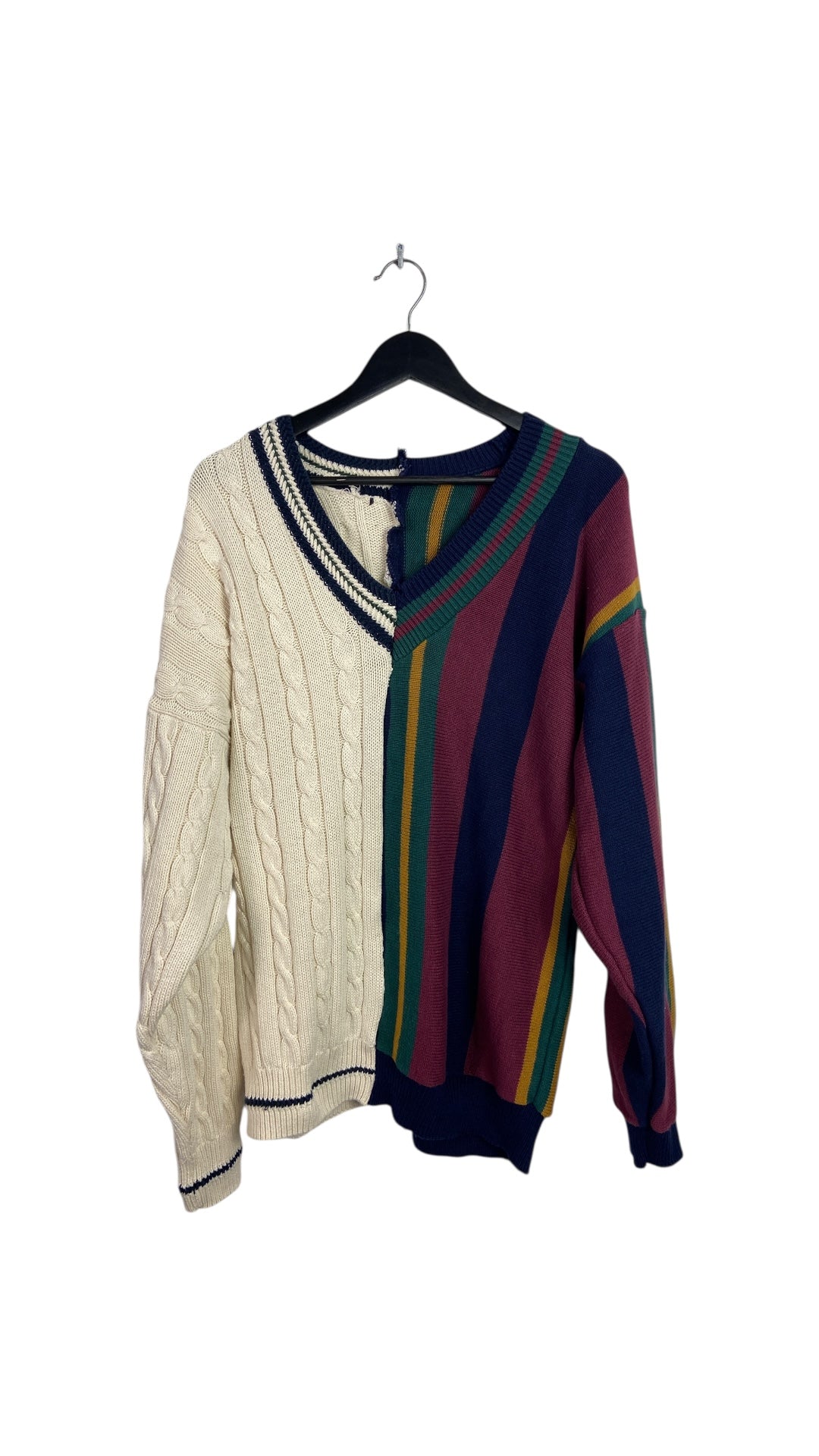 Modelli di Ruolo Custom Half & Half Patchwork Knit Sweater Sz L