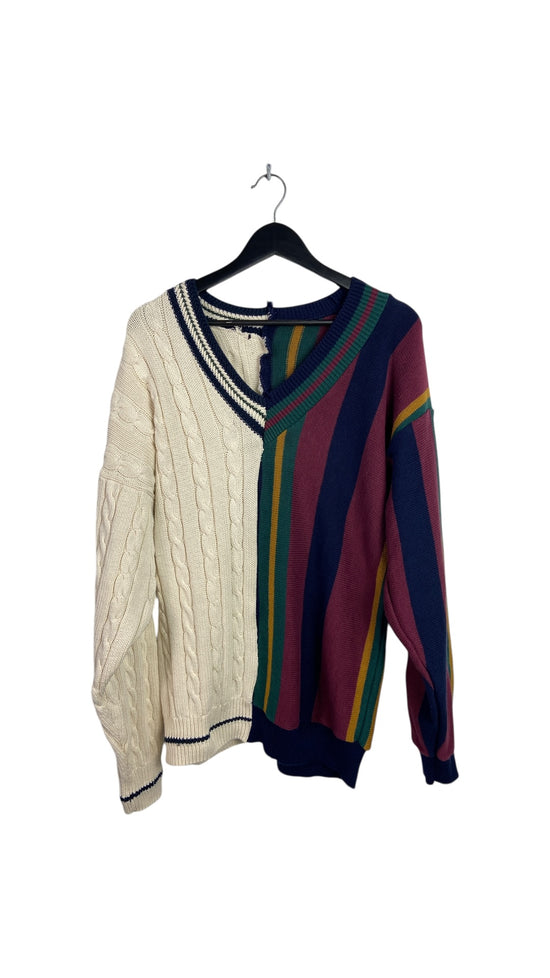 Modelli di Ruolo Custom Half & Half Patchwork Knit Sweater Sz L