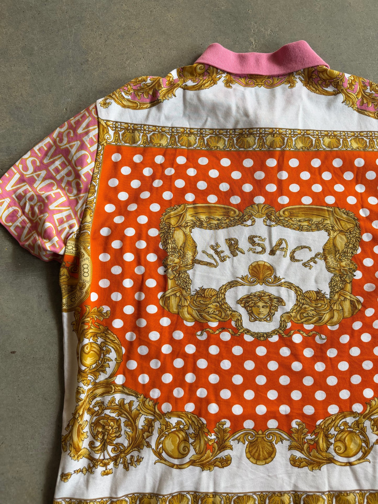 Versace Pink Polo Shirt Sz XL/2XL